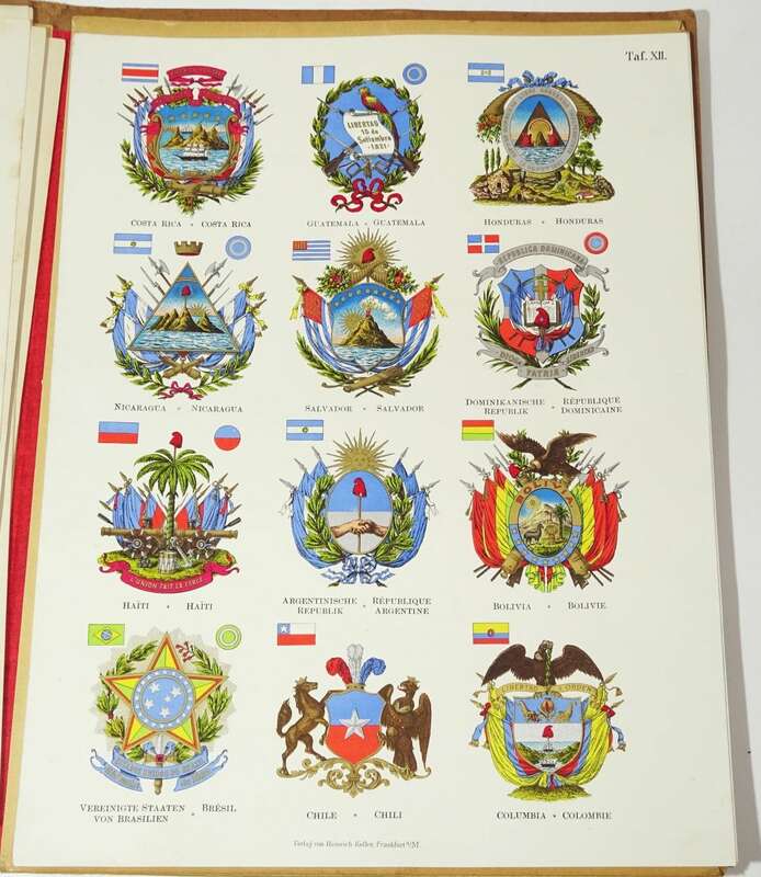 Die Staatswappen der bekanntesten Länder der Erde 1895 von Rosenfeld Heraldik