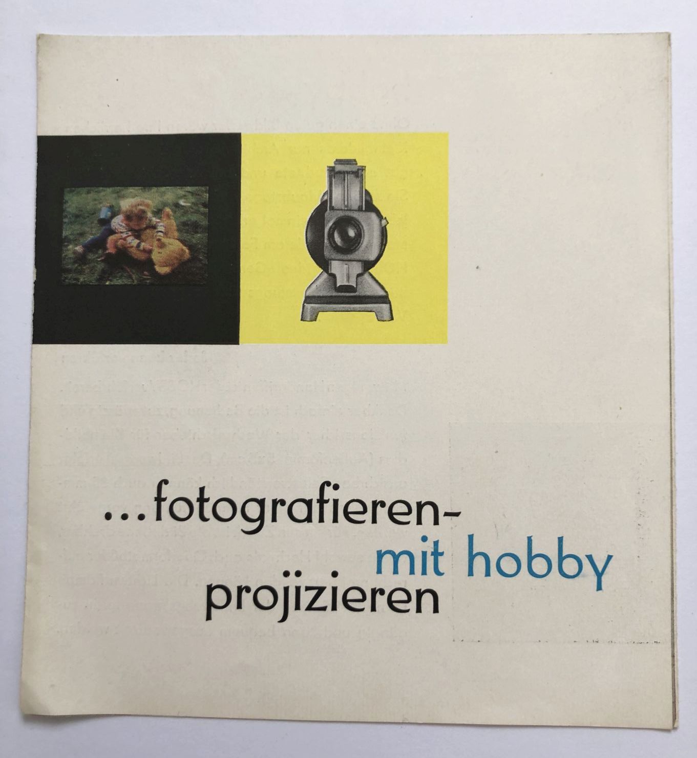 Fotografieren mit Hobby projzieren VEB Feinmess Dresden DDR  1962 Prospekt