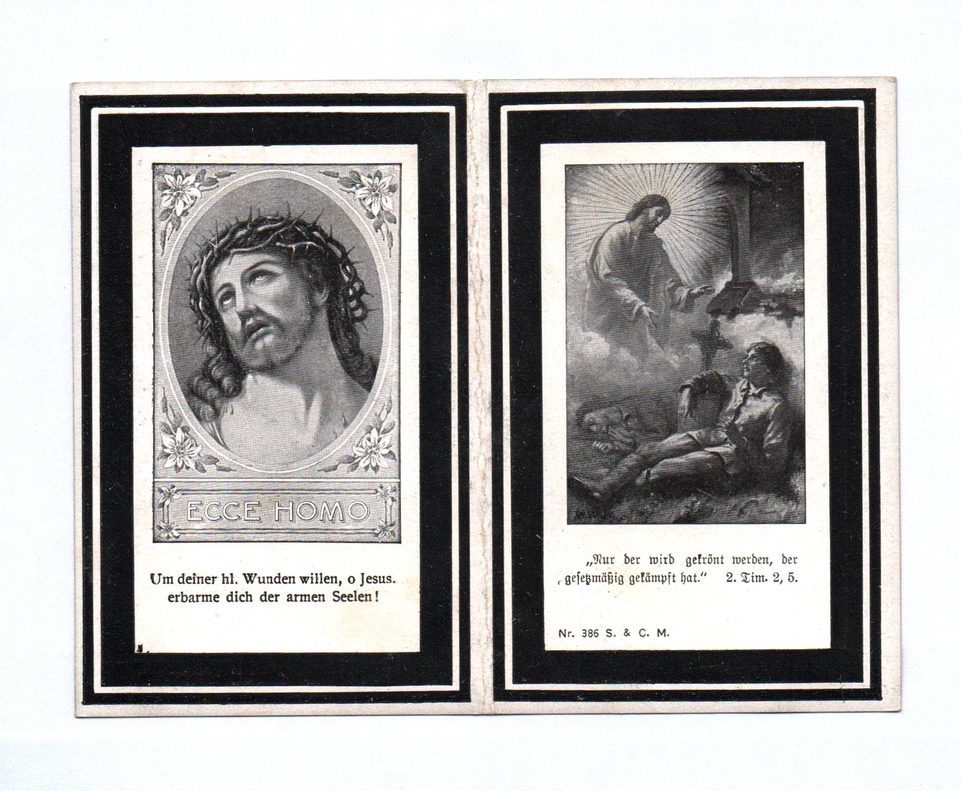 Sterbebild 1918 Soldat Schuhmachermeister kgl Inf Rgt5 12Kp Armansberg