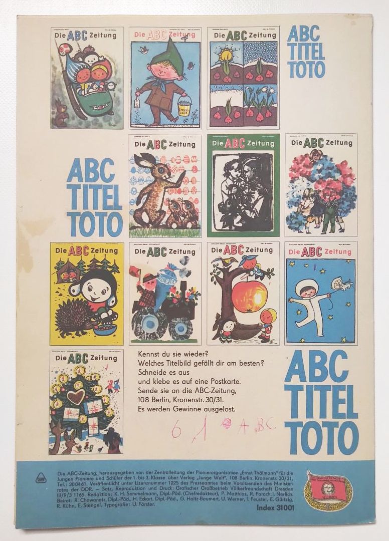 Die ABC Zeitung 1965 Nr 66 Januarheft Kinder Zeitschrift mit Beilage Die ABC Zeitung 1965 Nr 66 Januarheft Kinder Zeitschrift mit Beilage