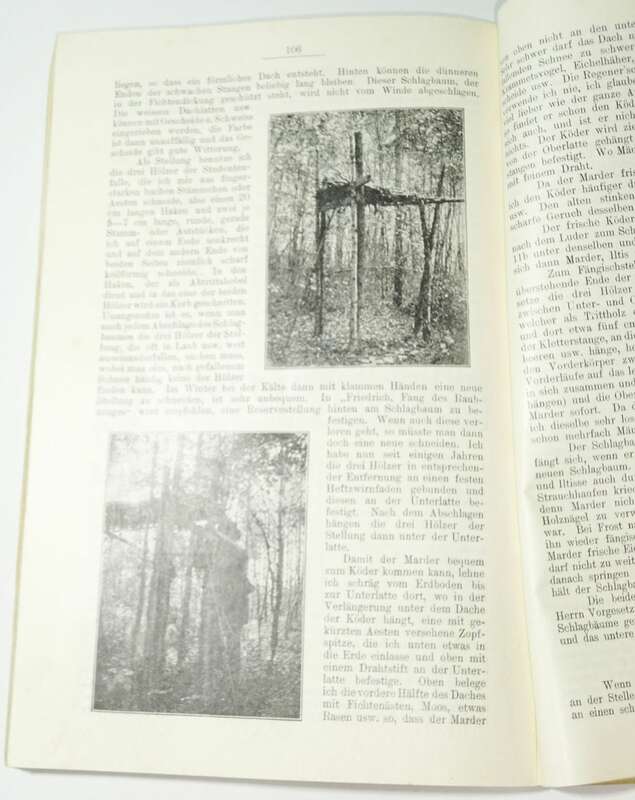 Anleitung zum Fangen von Fuchs Dachs Fischotter Marder Iltis Wiesel Katze Jäger 1905