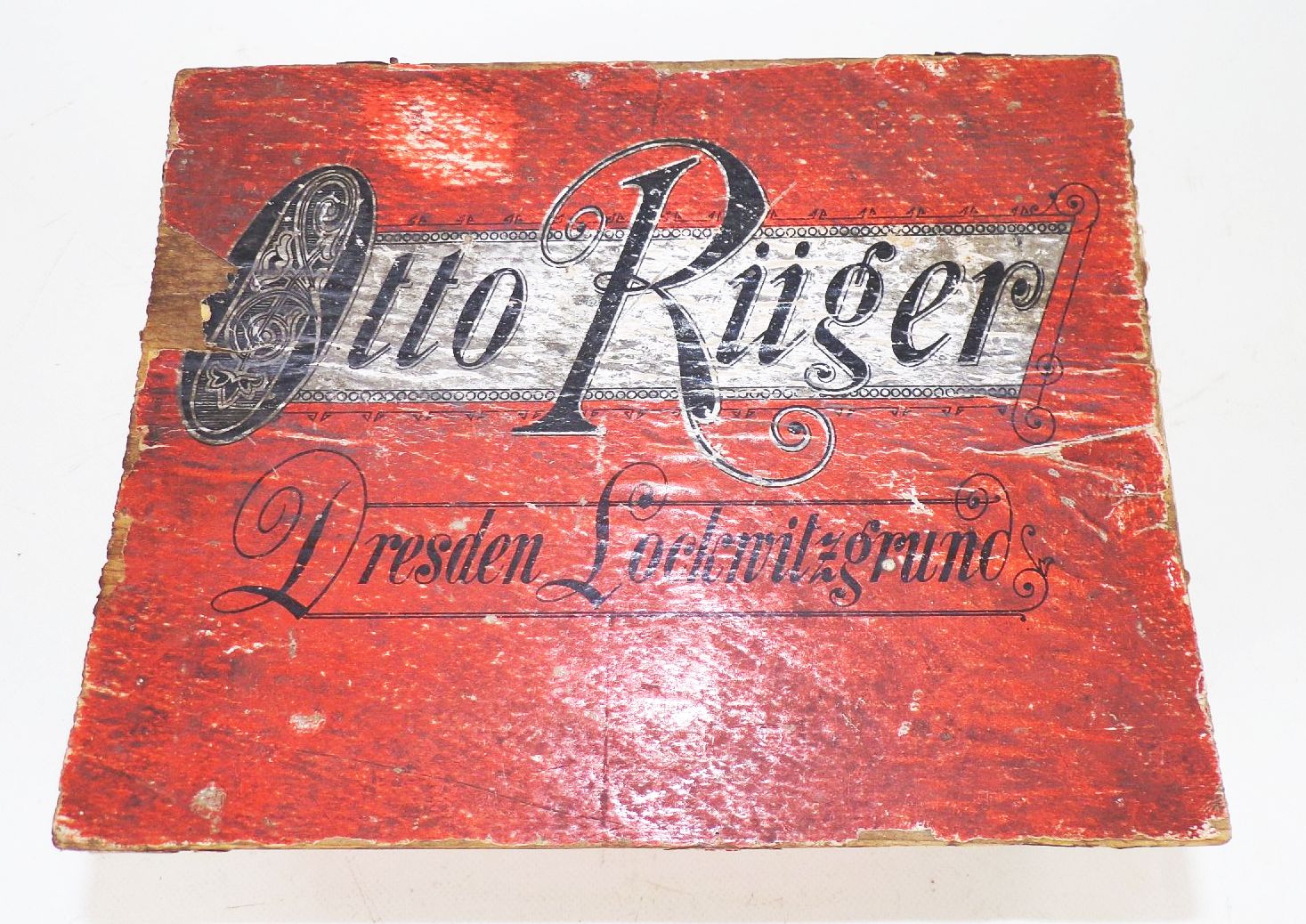 Alte Holzkiste Otto Rüger Dresden Lockwitzgrund um 1900 Schokoladenfabrik 