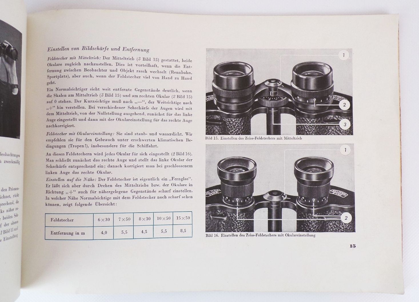 Alter Zeiss Katalog Fernglas Feldstecher 1952 Carl Zeiss Jena 