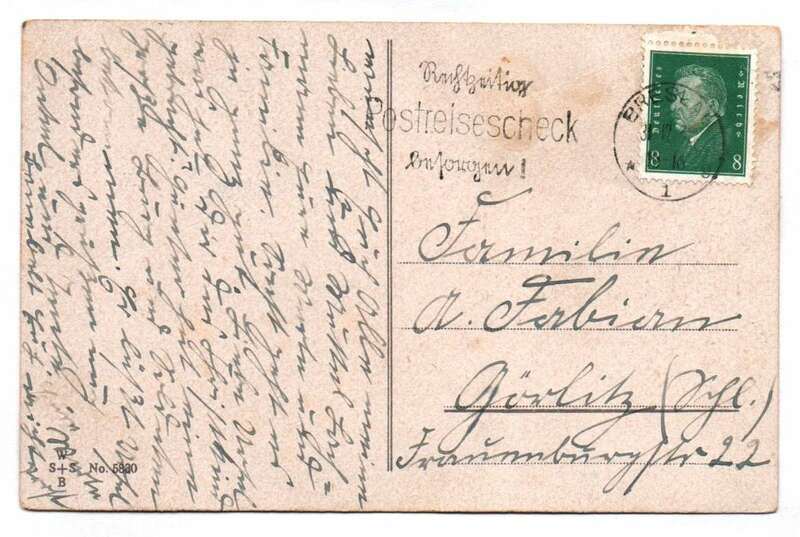 Postkarte Neujahr Kind mit Fliegenpilz Mütze 1930