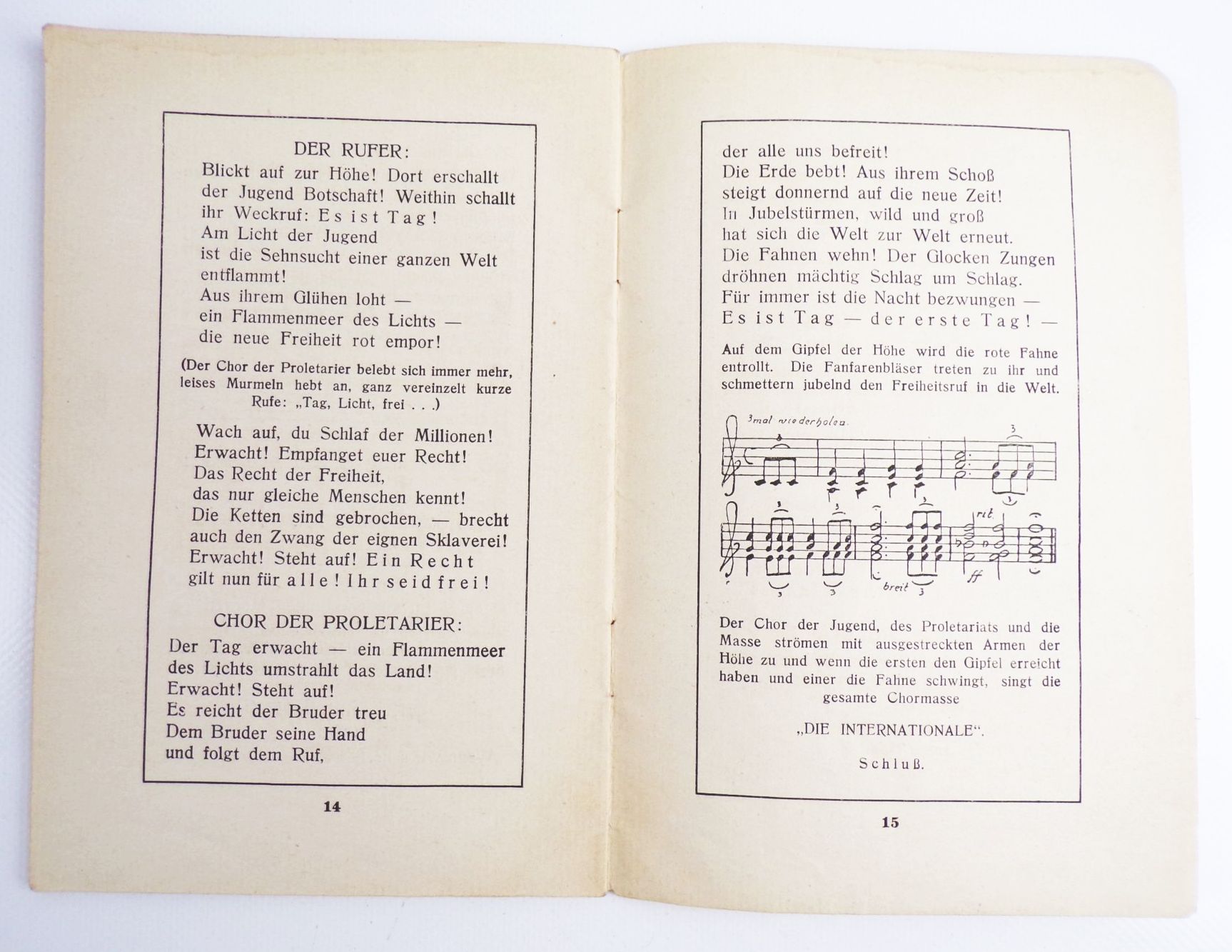 Der erste Tag Ein sozialistisches Spiel von Ernst Thöner 1924 