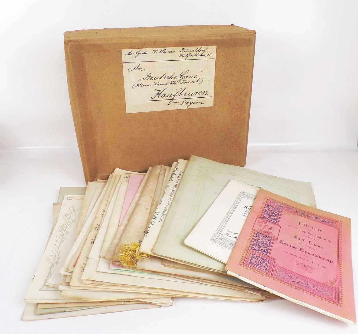 Hochzeitprogramme um 1890 Boeddinghaus Barmen Wuppertal Düsseldorf 