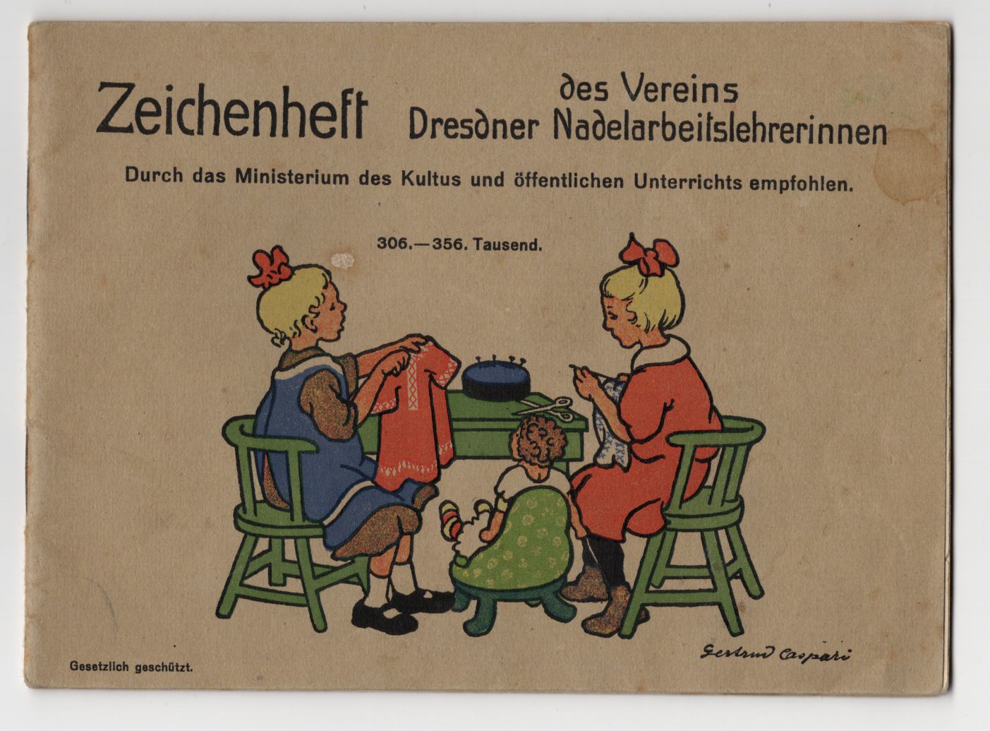 Zeichenheft des Vereins Nadelarbeitslehrerinnen Gertrud Caspari Stickerei Vorlagen Zeichenheft des Vereins Nadelarbeitslehrerinnen Gertrud Caspari Stickerei Vorlagen