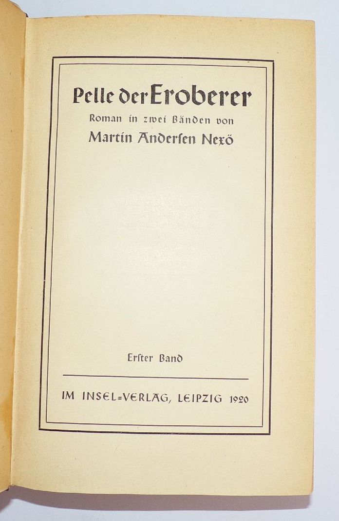Pelle der Eroberer 2 Bände Martin Andersen Nexö Insel Verlag 1920 Einband 