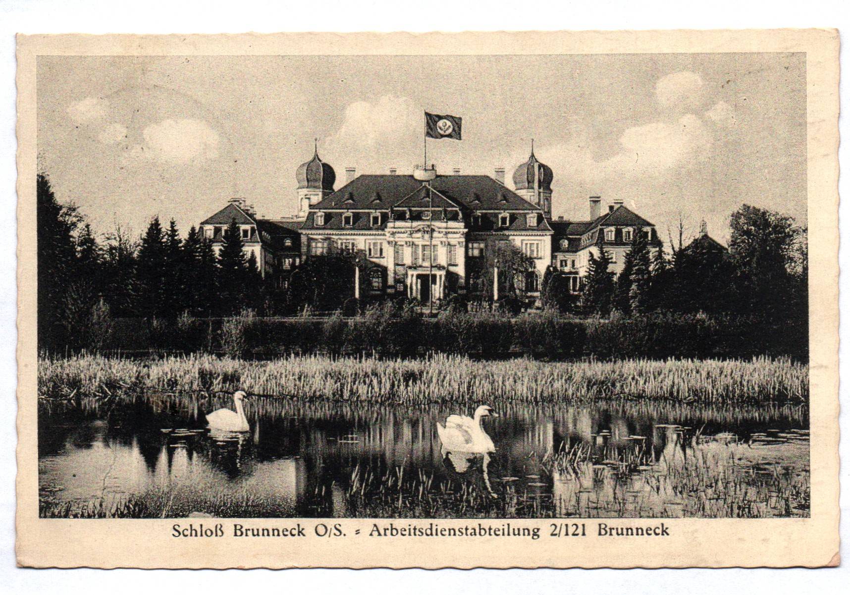 Ak Schloß Brunneck Oberschlesien Arbeitsdienstabteilung 2 212