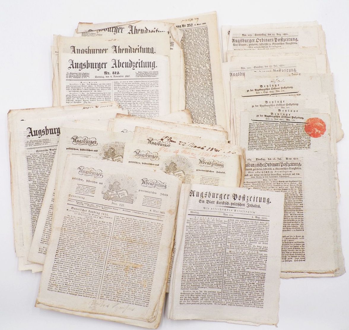 Augsburg Zeitungen ab 1816 bis 1856