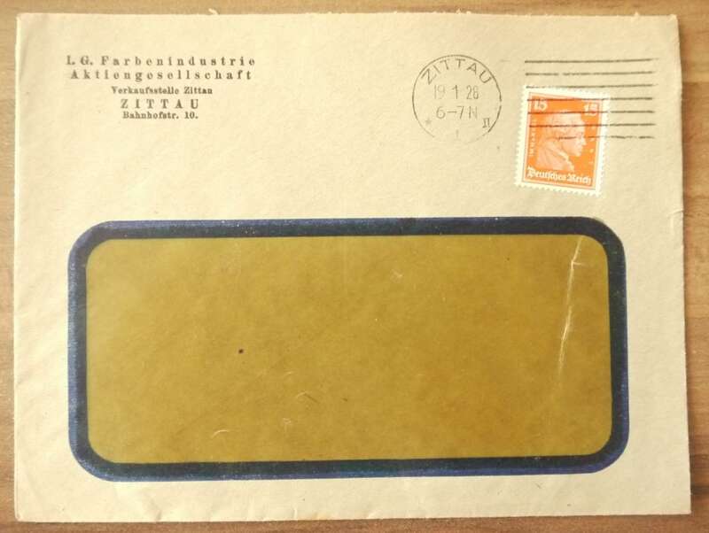 Firmenbrief Zittau DR 1928 Brief I G Farbenindustrie Aktiengesellschaft