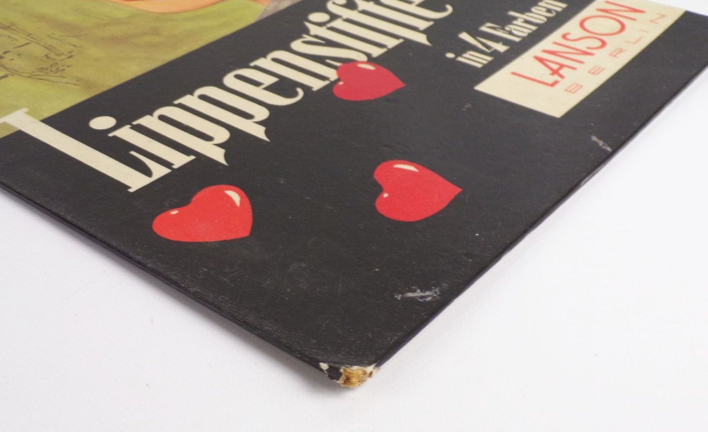 Alte Pappschild Moulin Rouge Lippenstifte Lanson Berlin DDR Werbung