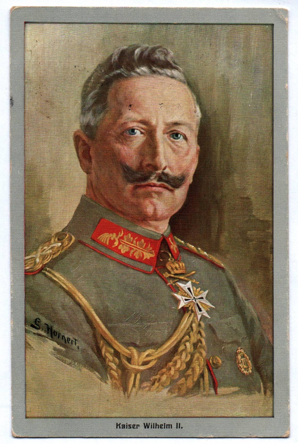 Künstler Ak Kaiser Wilhelm II Feldpost 1916