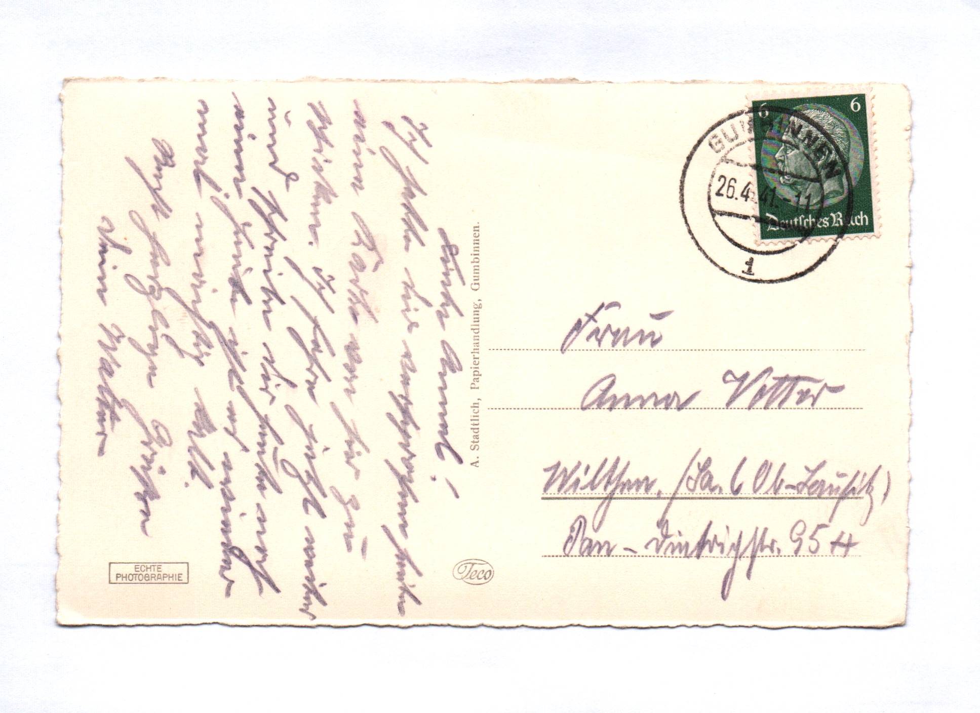 Ak Gumbinnen Friedrich Wilhelm Strasse mit Reichspost 1941 Ostpreußen Ak Gumbinnen Friedrich Wilhelm Strasse mit Reichspost 1941 Ostpreußen