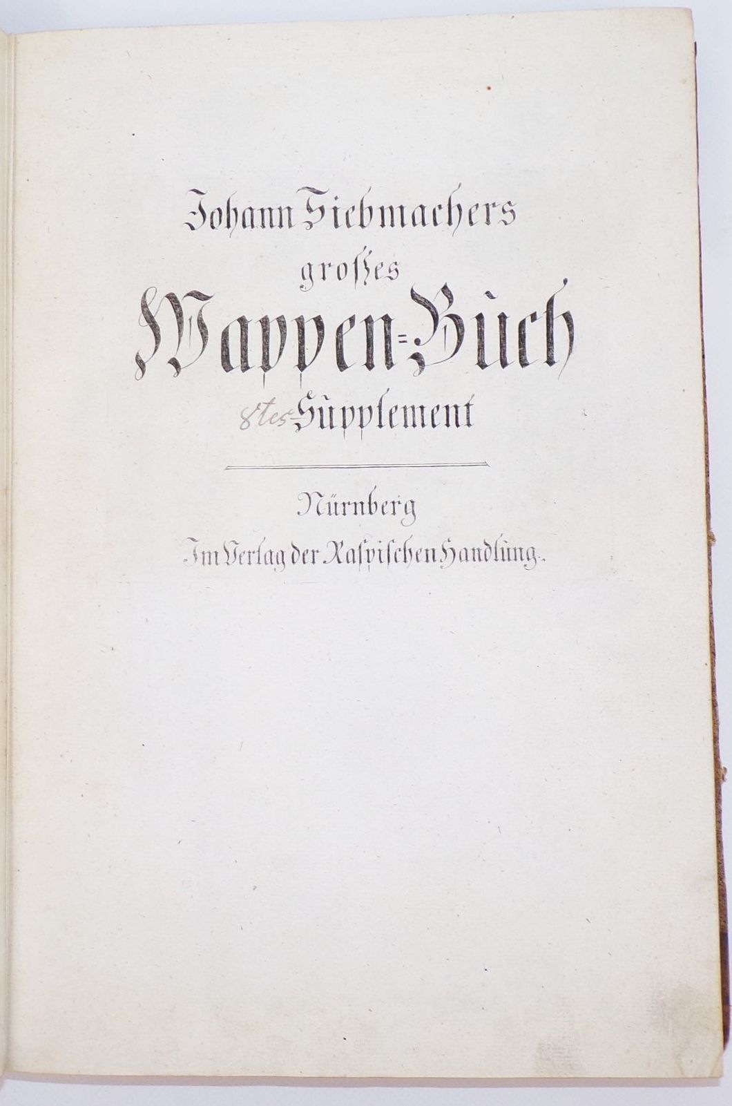 Johann Siebmachers großes Wappenbuch 8 u 9 Teil 1787 Halbleder Heraldik