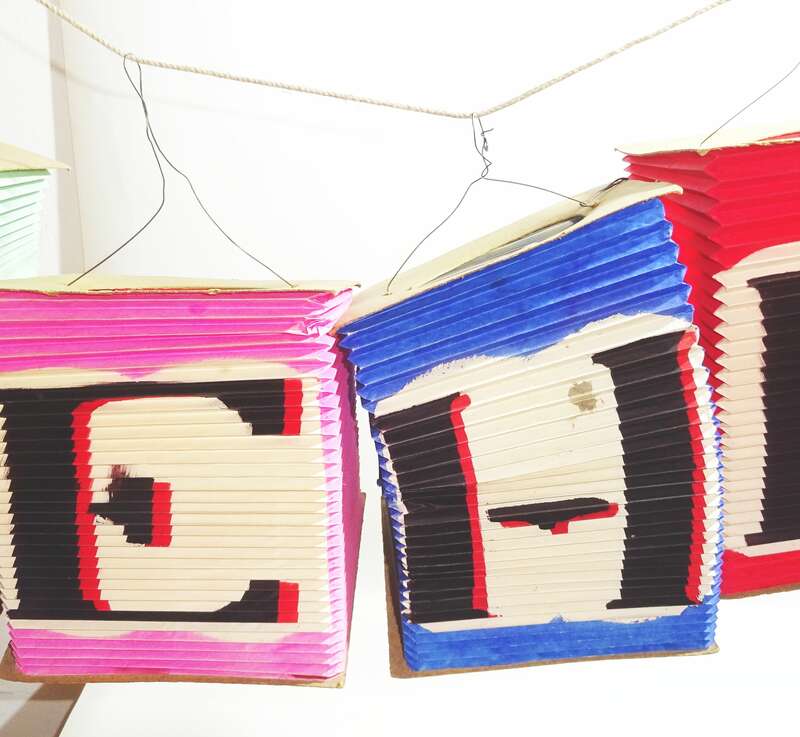 Konvolut alte Lampions Deko Beleuchtung Papier Laterne vintage