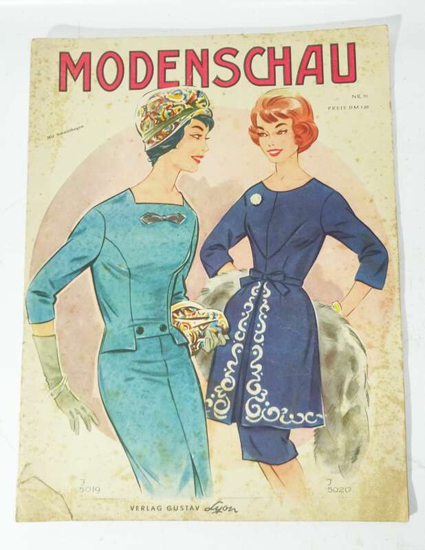 Modenschau Zeitschrift Schnittmusterbogen Nr 51 um 1950 1960 DDR 