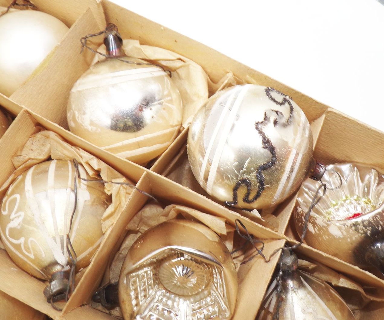 Alte Weihnachtskugeln Halbkugel Christbaum Kugeln Silber Antik