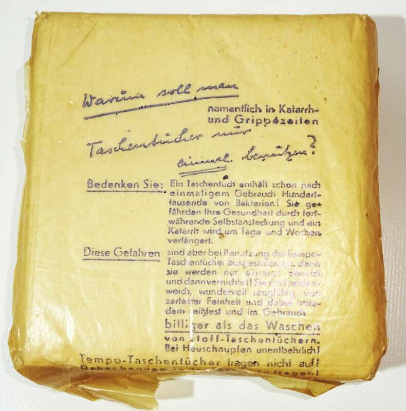 Alte Tempo Taschentücher Packung 1940er 1950er Reklame Ungeöffnet