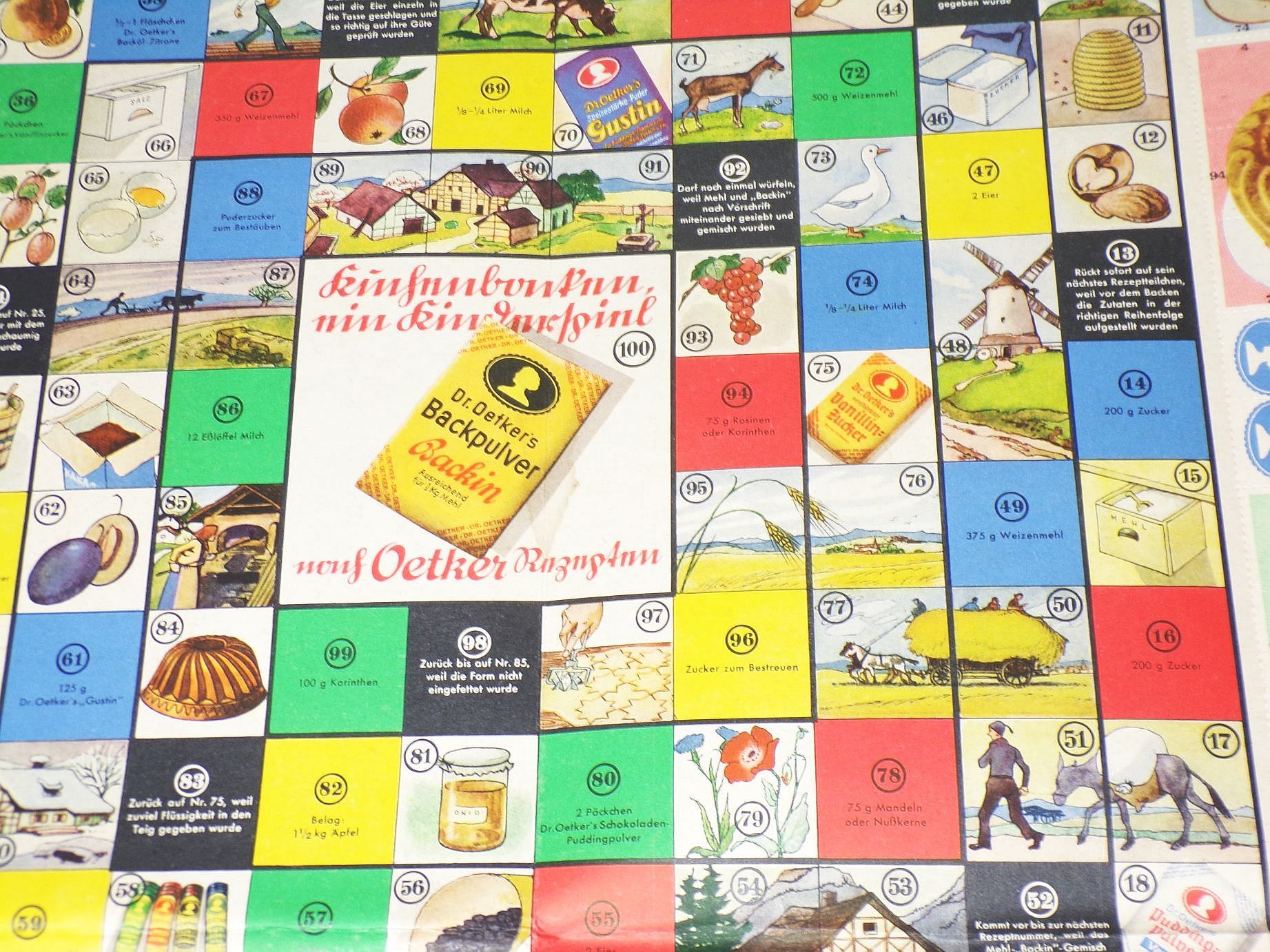 Dr Oetker Brettspiel Reklame 1930er altes Werbespiel 