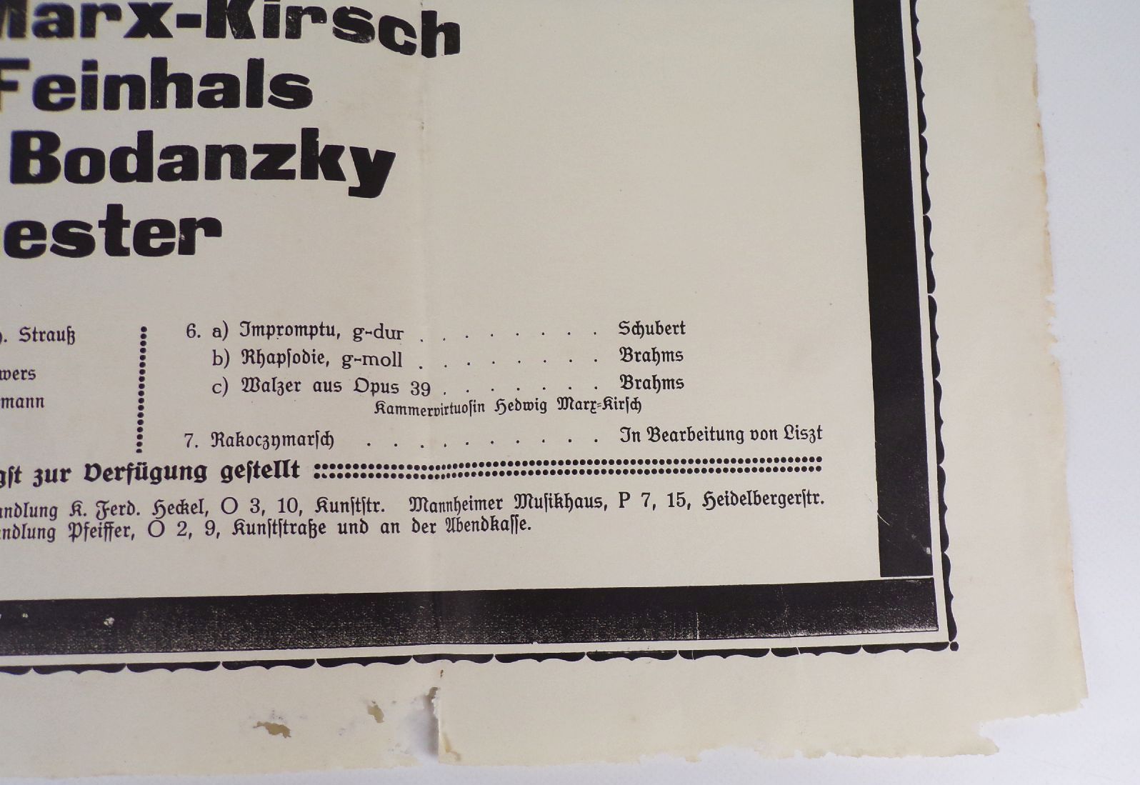 Plakat Wohltätigkeit Konzert Großherzogin Hilda von Baden 1915 WW1 Plakat Wohltätigkeit Konzert Großherzogin Hilda von Baden 1915 WW1