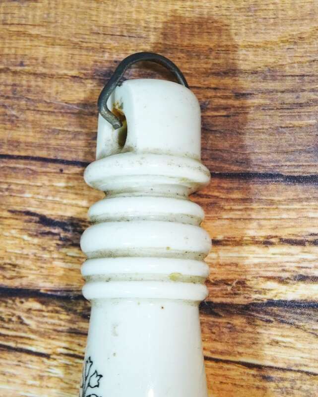 Alter Porzellan WC Griff Ziehen Klo Bad Toilettenzieher Vintage