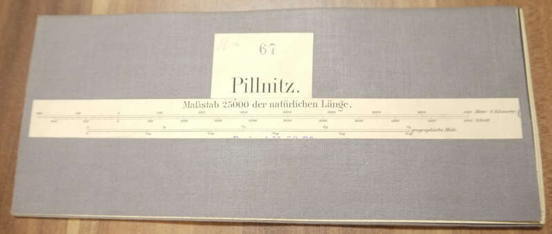 Landkarte Leinen Pillnitz 1:25000 Leinenlandkarte Sachsen um 1890