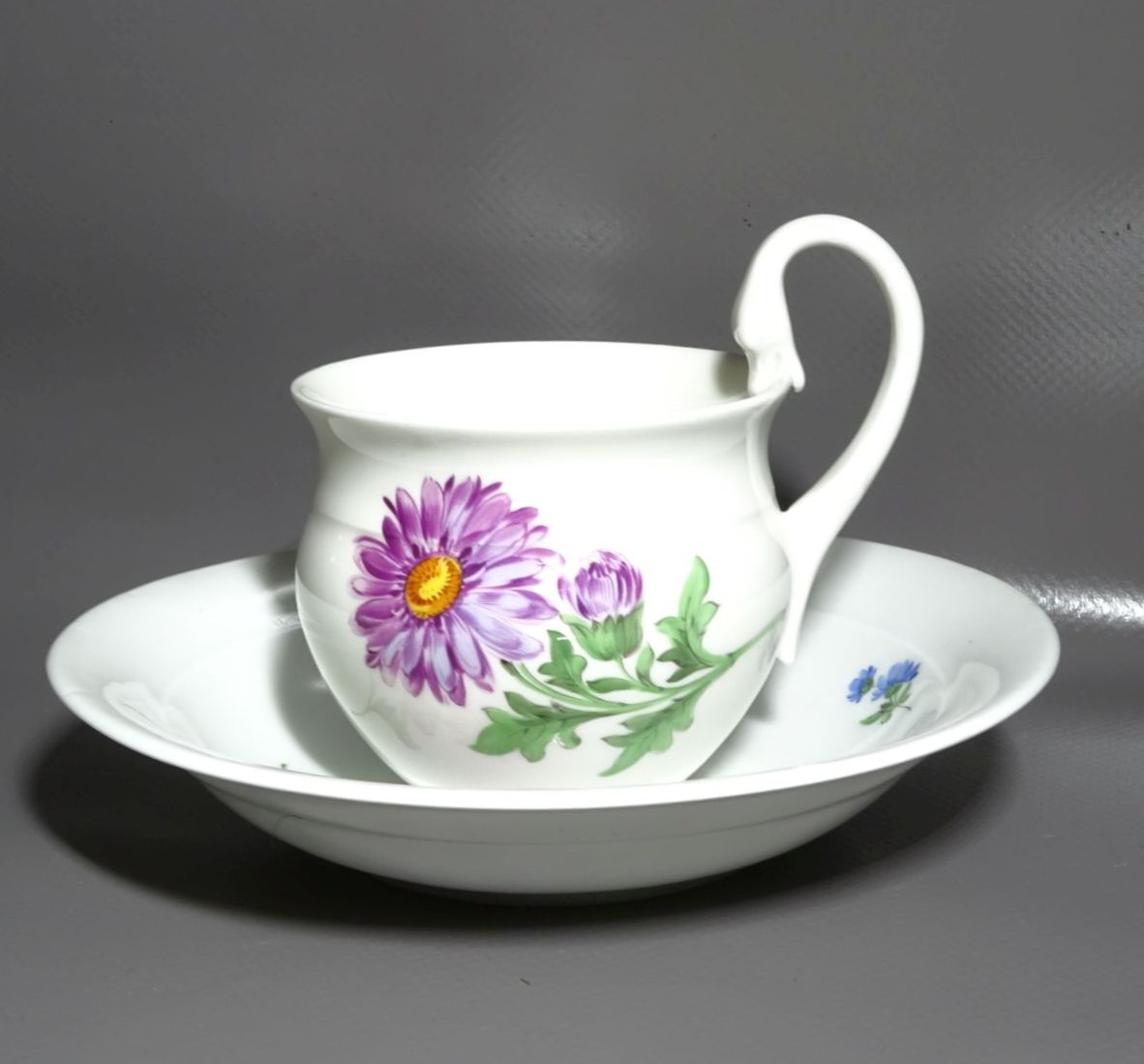 Meissen Gedeck Schwanenhals Blumen Dekor Gerbera 3 Wahl 