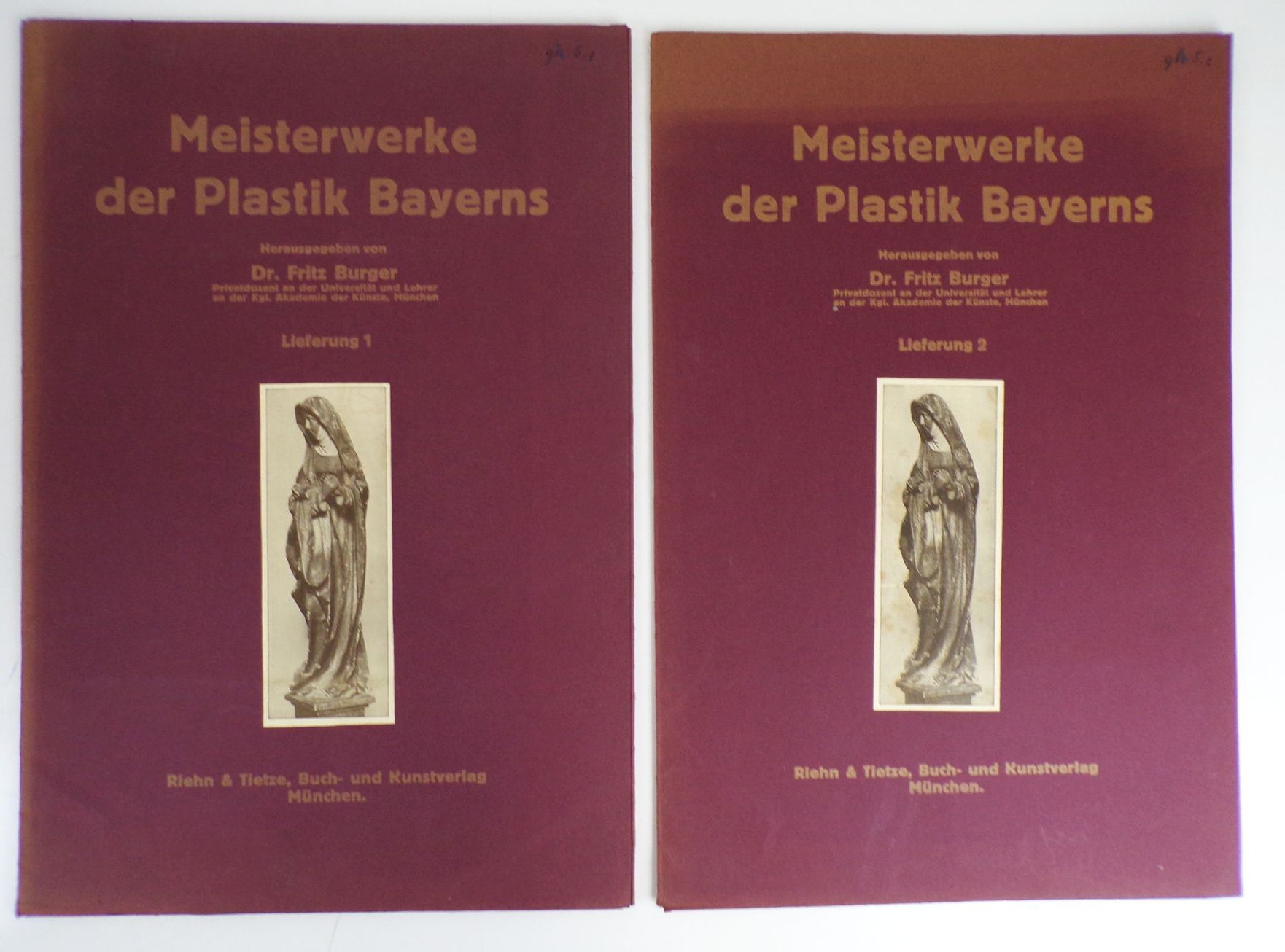 Meisterwerke der Plastik Bayerns Doktor Fritz Burger 1 und 2 Lieferung 1914