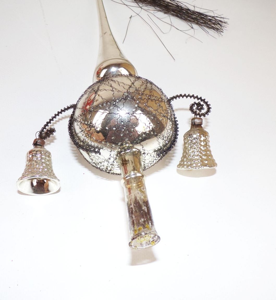 Alte Christbaumspitze Glas wohl Lauscha Glocken Antik Alte Christbaumspitze Glas wohl Lauscha Glocken Antik