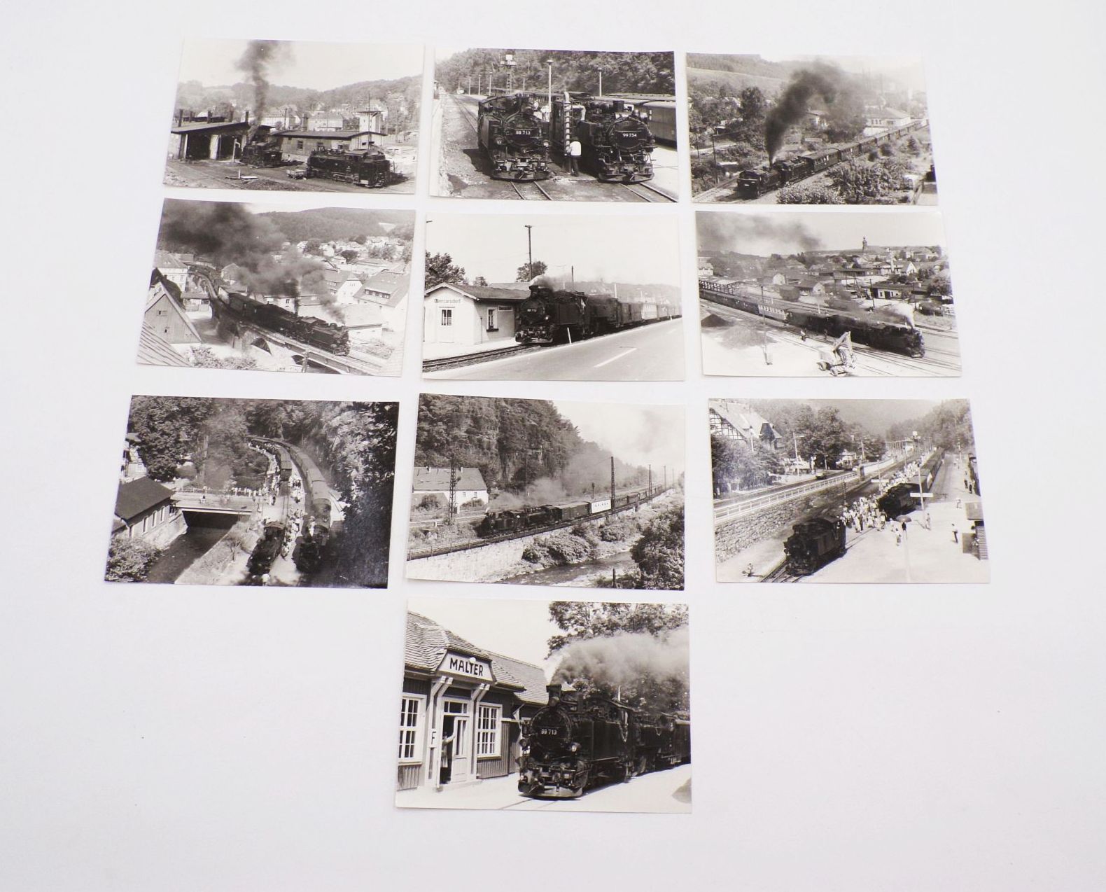 Foto Sammlung Eisenbahn Schmalspur Dampfloks Obercarsdorf Malter DDR 