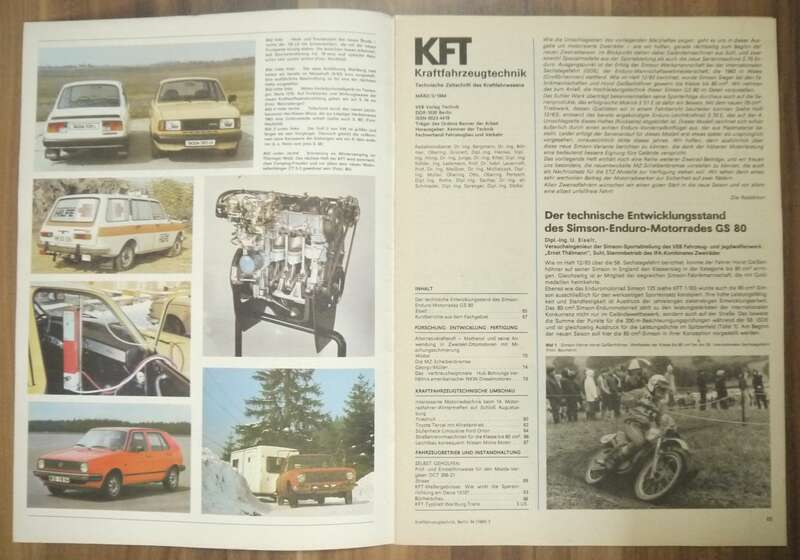 KFT IFA Simson Weltbeste Fabrikmannschaft März 1984 Die neue MZ Scheibenbremse