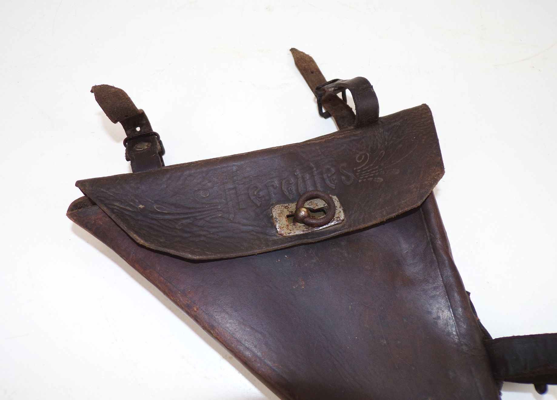 Alte Herkules Fahrradtasche Leder Oldtimer Fahrrad Werkzeugtasche Dreieck