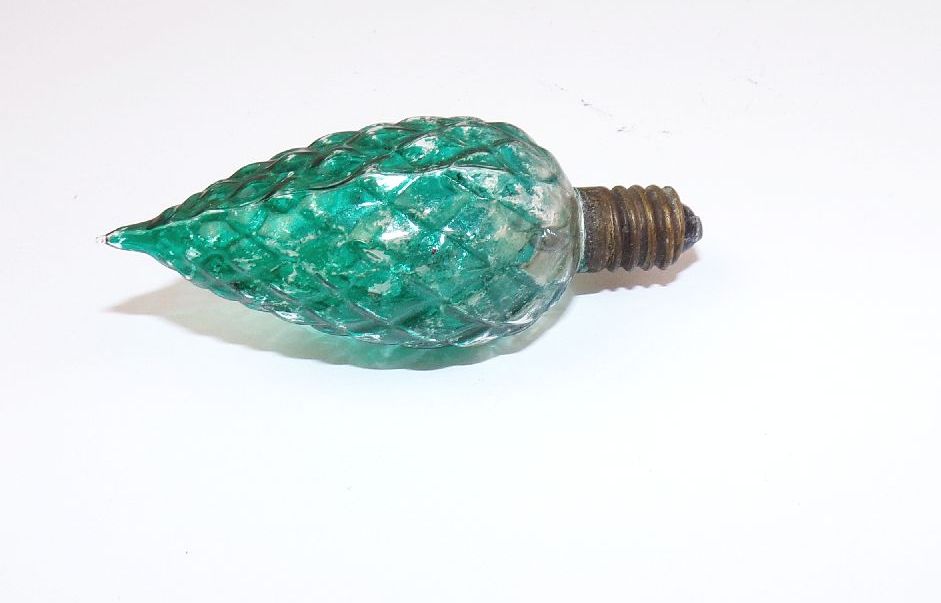 Alte Glühlampe 6 Stück Farbe Beleuchtung mit Spitze Uralt Christbaumschmuck 