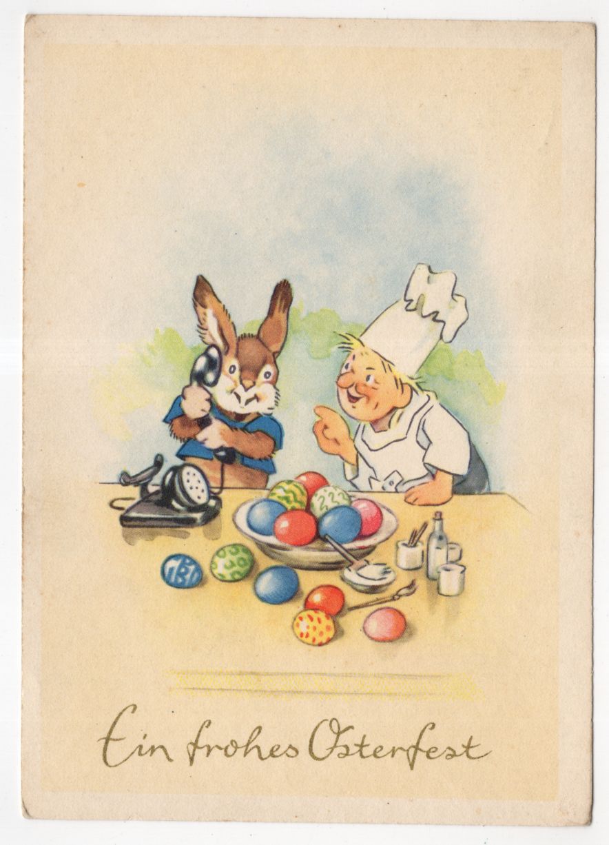 Ak Osterhase telefoniert Ein frohes Osterfest Fritz Baumgarten 