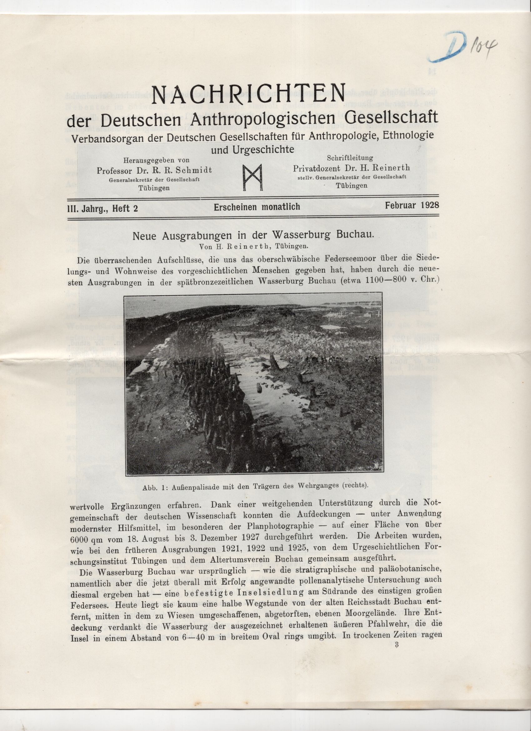 Nachrichten Anthropologische Gesellschaft Ausgrabungen in der Wasserburg Buchau