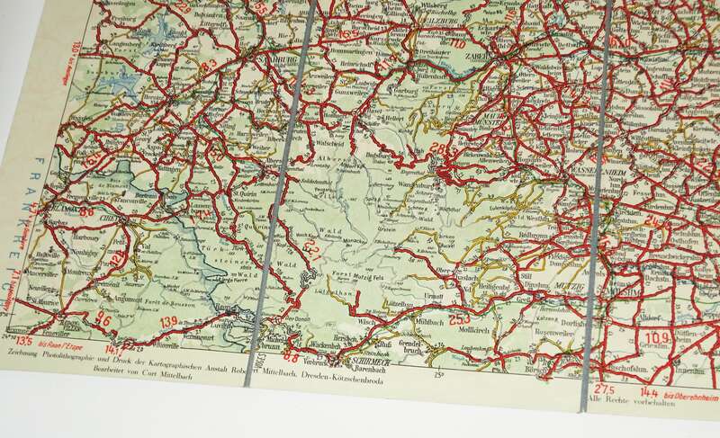 ADAC Straßenkarte Karlsruhe 47 Leinen Landkarte Mittelbach 