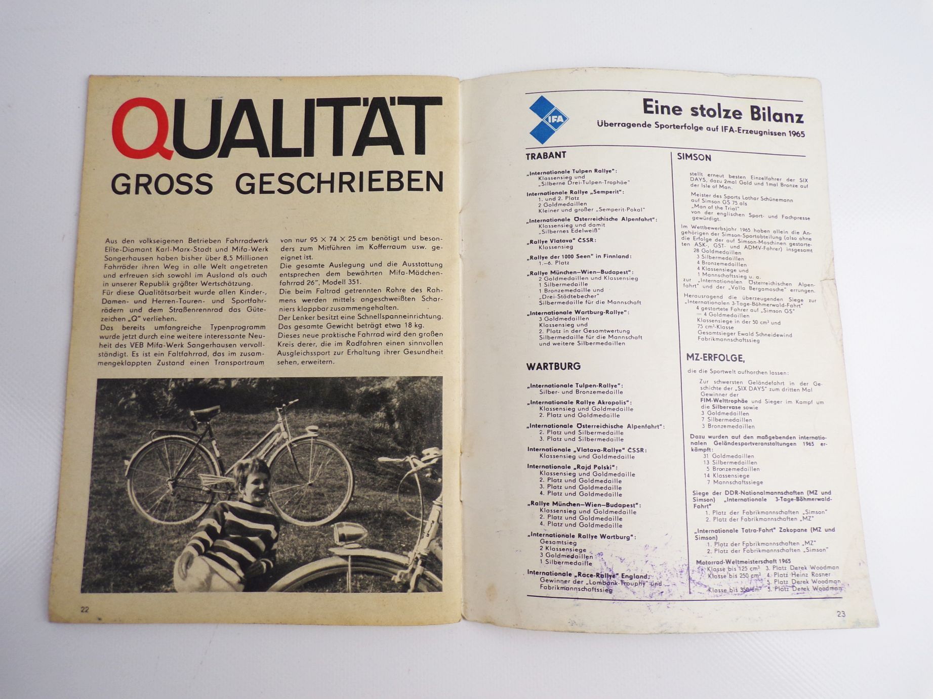 Ifa Mobil Report Leipziger Frühjahrsmesse 1966 DDR Kfz Oldtimer Zeitschrift 