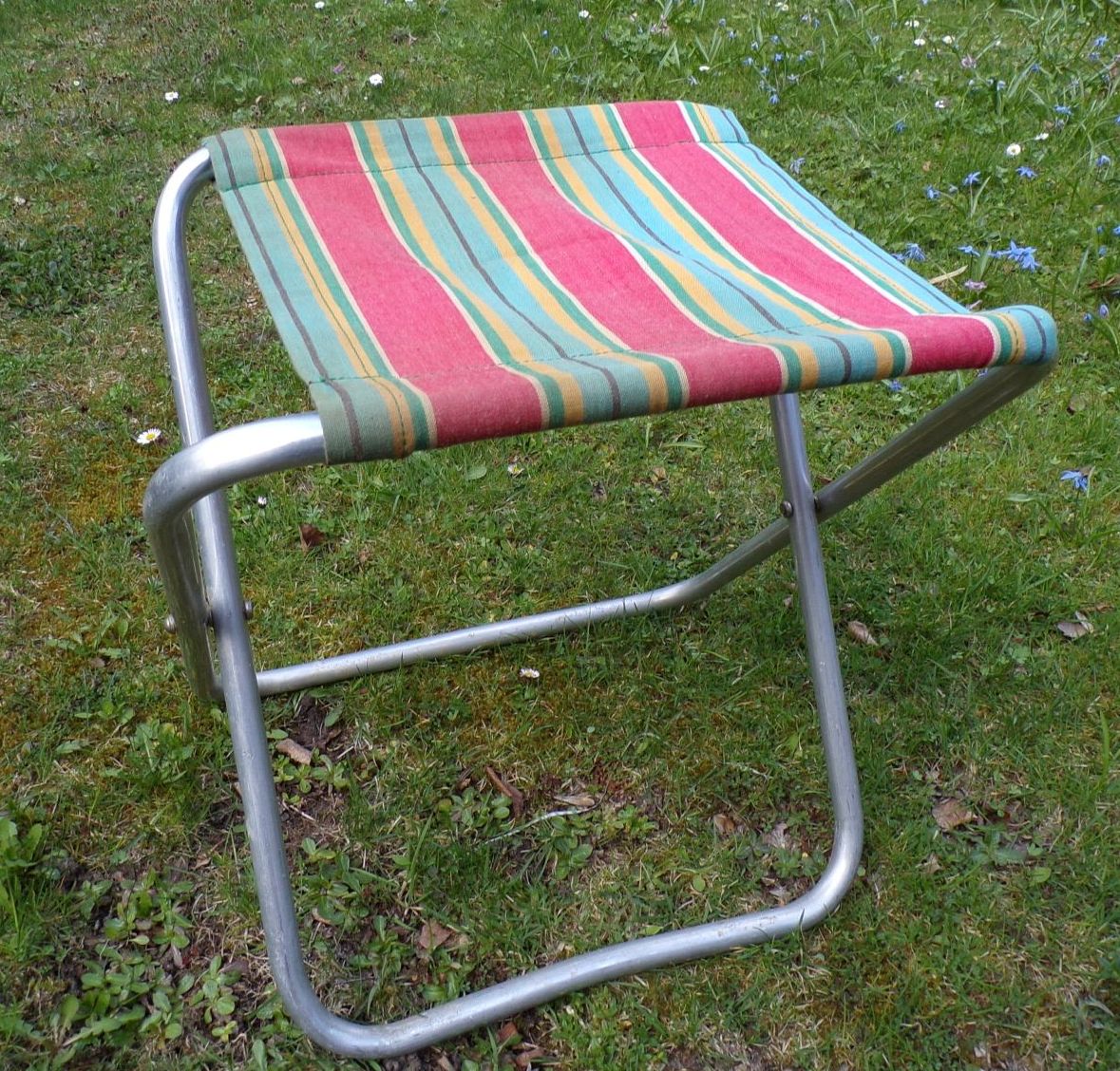 Alter DDR Campinghocker Klapphocker Anglerhocker faltbar Vintage Retro