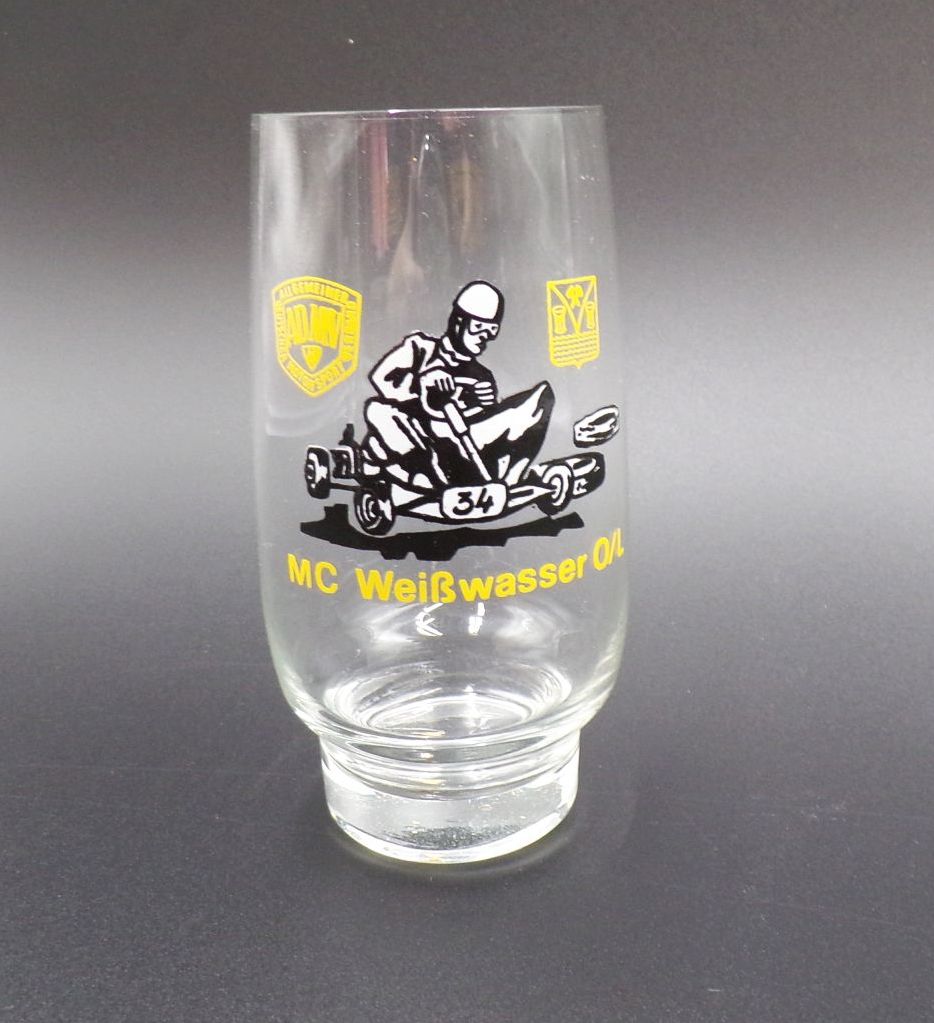 Alter Glas MC Weisswasser O L ADMV Motosport DDR Andenkenglas 