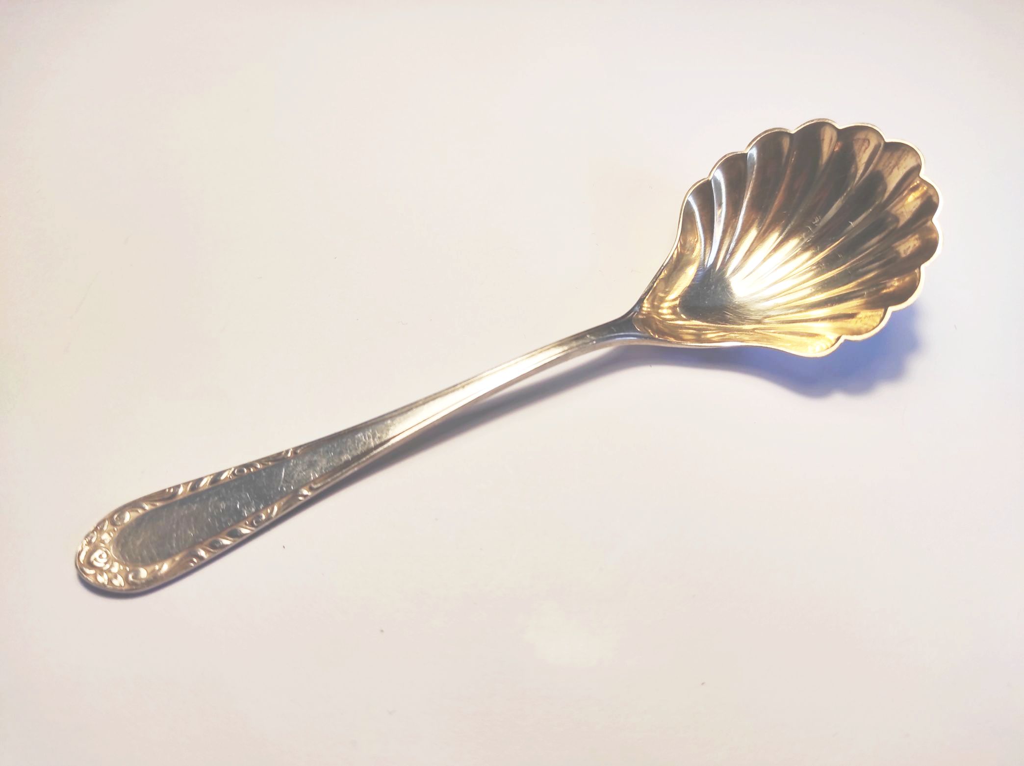 Zuckerlöffel Antik Alpacca Silber Muschelform alter Löffel Zuckerlöffel Antik Alpacca Silber Muschelform alter Löffel