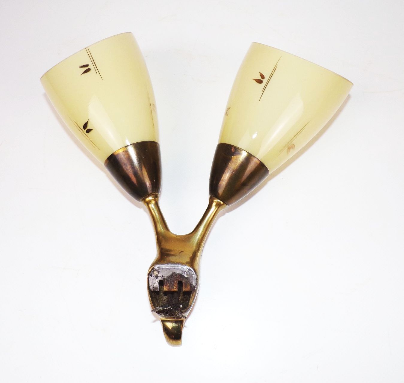 Wandleuchte Tütenlampe 50er Jahre 2 Stück Set E14 Gold Lampe