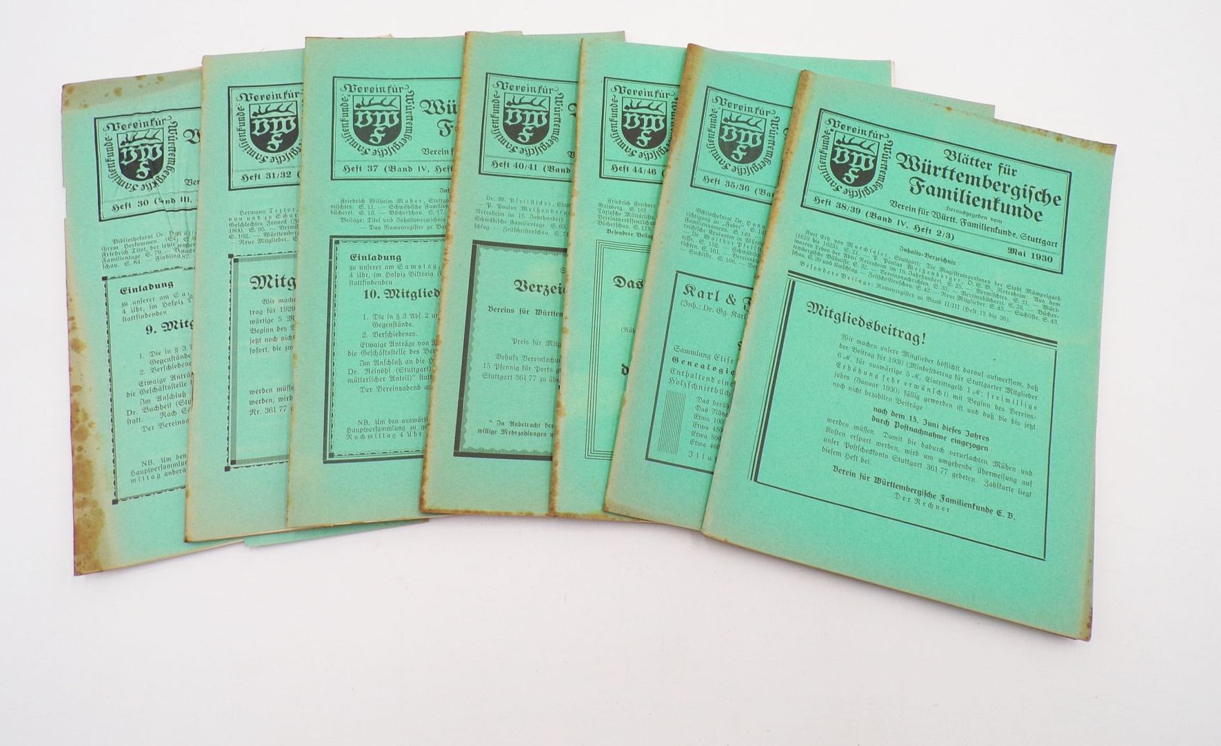 Blätter für Württembergische Familienkunde 1930 