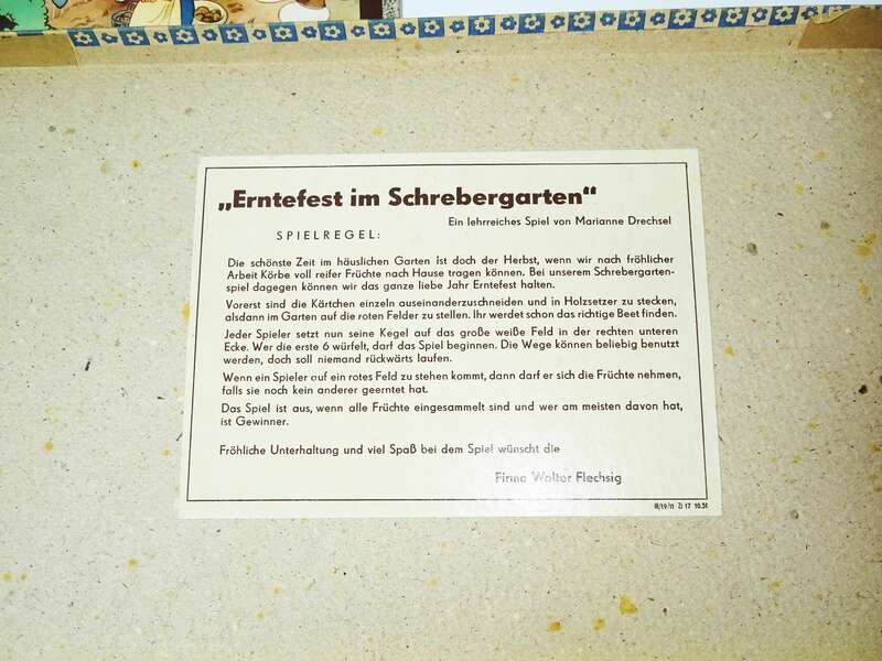 Erntefest im Schrebergarten Spika Brettspiel DDR 1951 Walter Flechsig Marianne Drechsel Gesellschaftsspiel