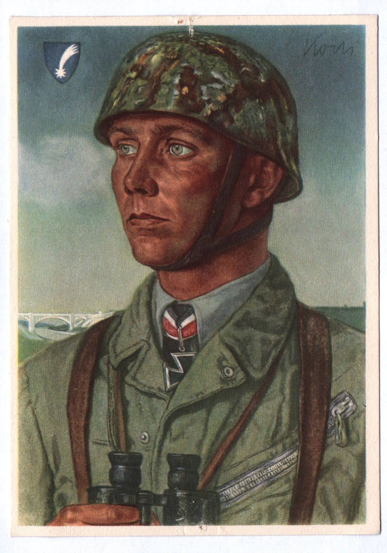 Propaganda Ak Willrich Einer unserer verdientesten Fallschirmjäger 1940