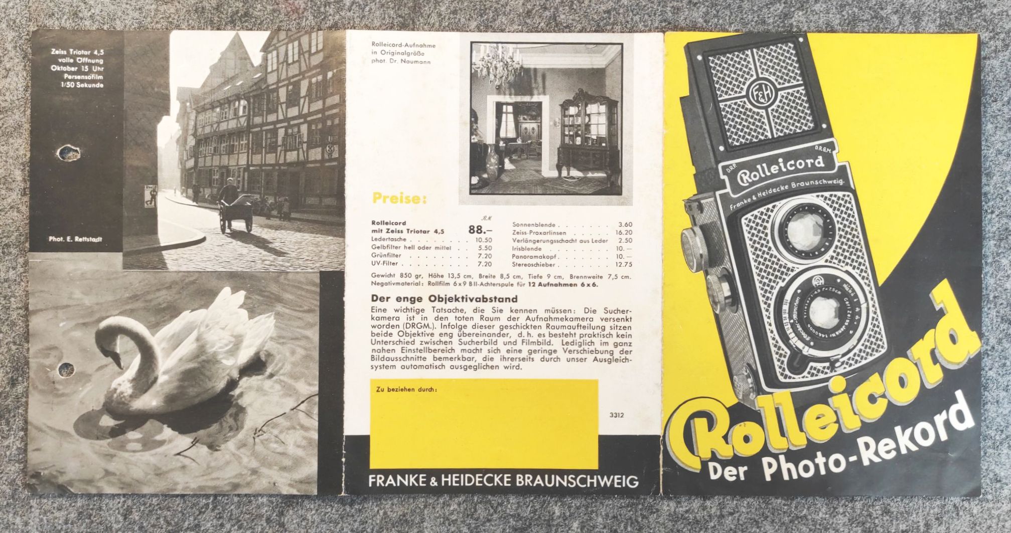 Rolleicord Der Photo Rekord alter Kamera Prospekt