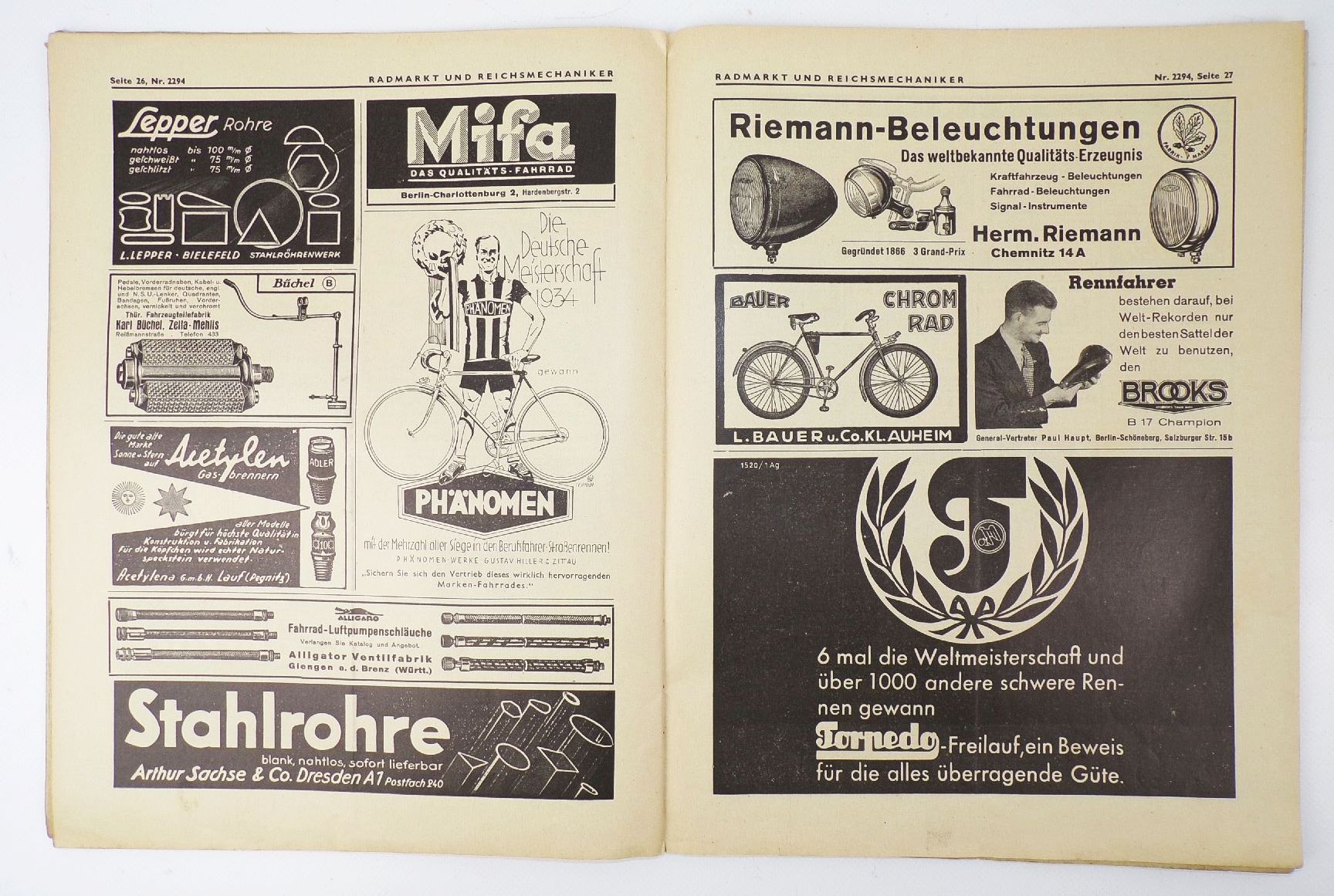 Radmarkt und Reichsmechaniker 1935 Fahrrad Motorrad Zeitschrift