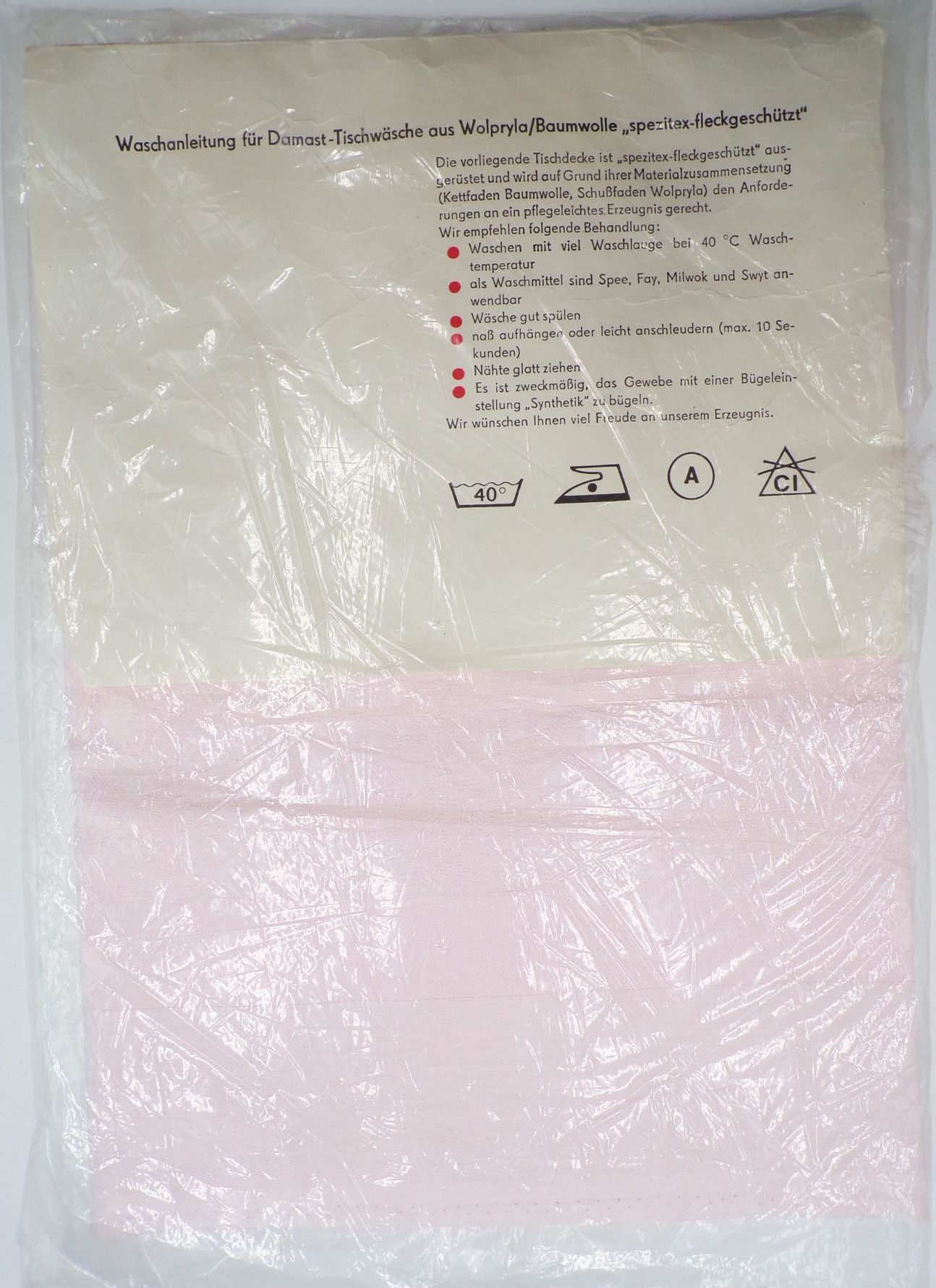 Damast Tischtuch 140 x 100 cm DDR Oberlausitzer Textilbetriebe OVP Hellrosa Damast Tischtuch 140 x 100 cm DDR Oberlausitzer Textilbetriebe OVP Hellrosa
