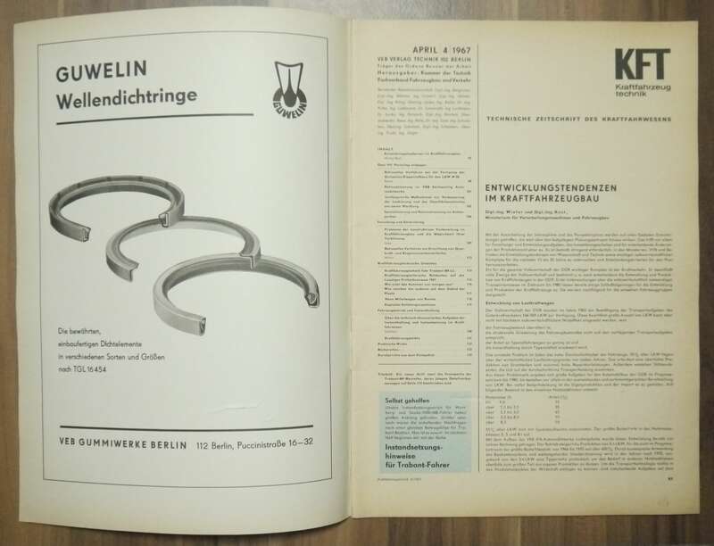 KFT April 1967 Wir fuhren Trabant 601 DE LUXE Zeitschrift DDR