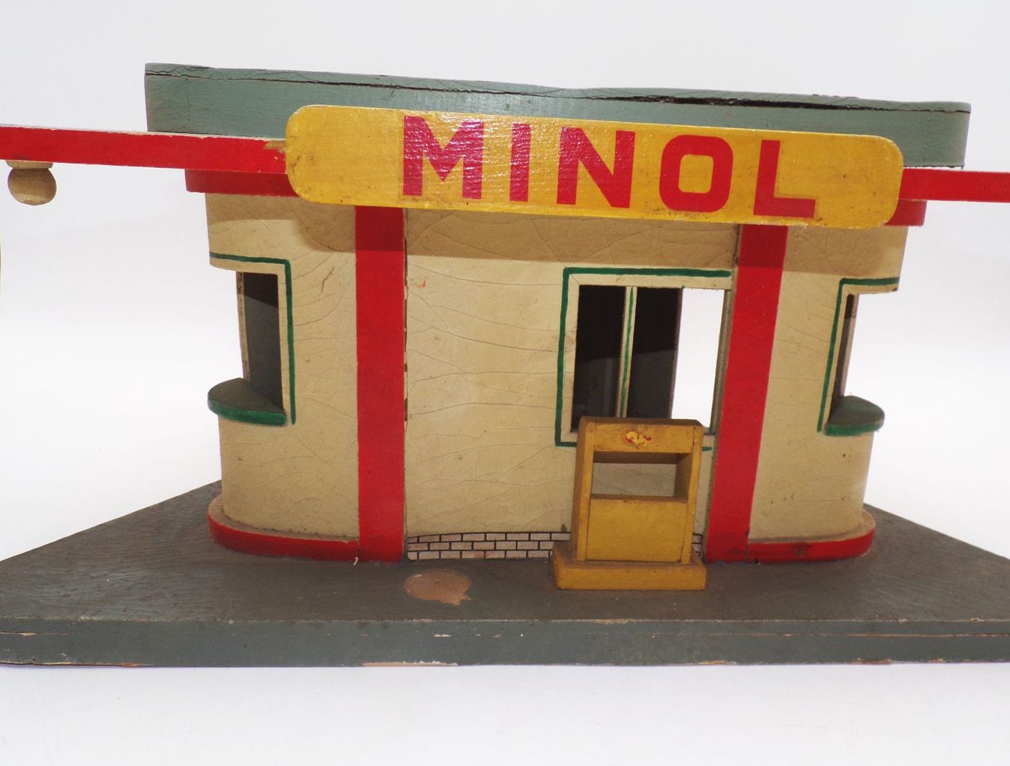 Alte Minol Tankstelle aus Holz 1960er 